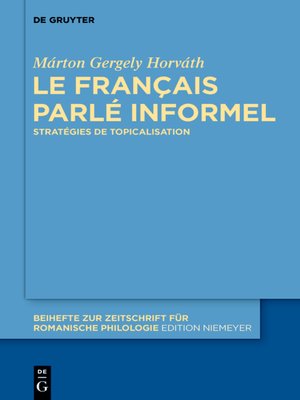 cover image of Le français parlé informel
